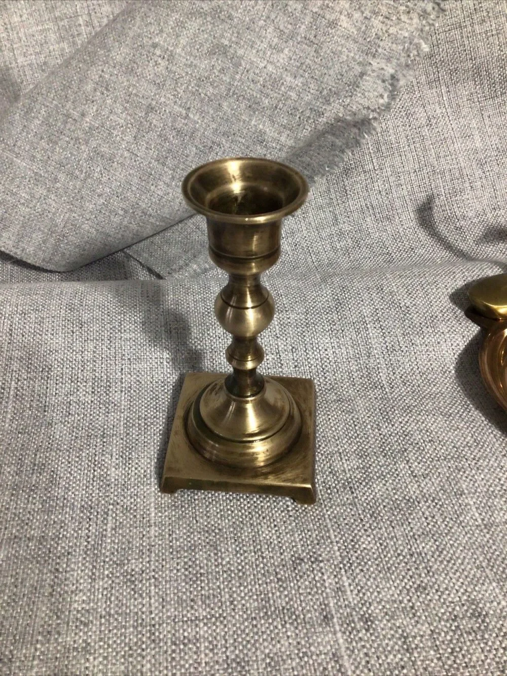 Vintage Solid Brass Candlestick 5” Tall Footed‎ Taper Candle Holders